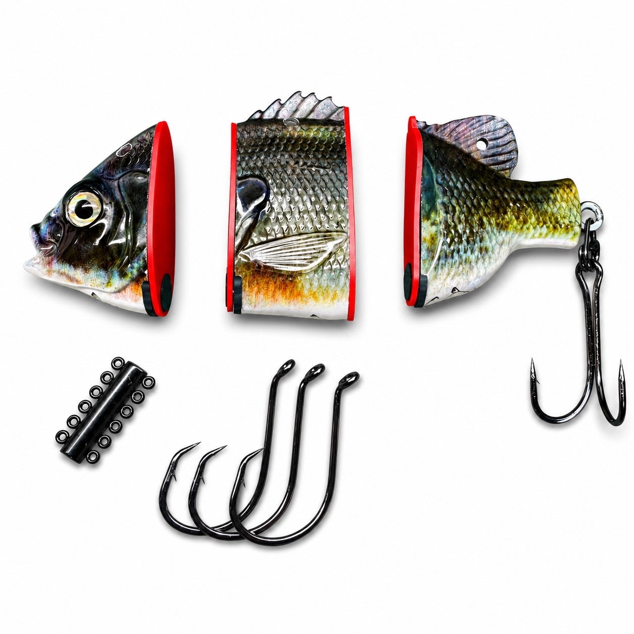 bass fishing with a sunfish lure 6th Sense Flush 5.2 Soft Jerkbait, Juice matching pectoral fins Green Sunfish TK Tackle